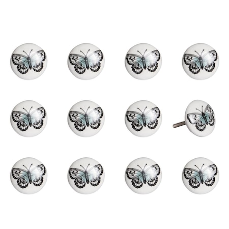 Pipers Pit Multi Color Ceramic & Metal Knob, 1.5 x 1.5 x 1.5 in., 12PK PI3666341